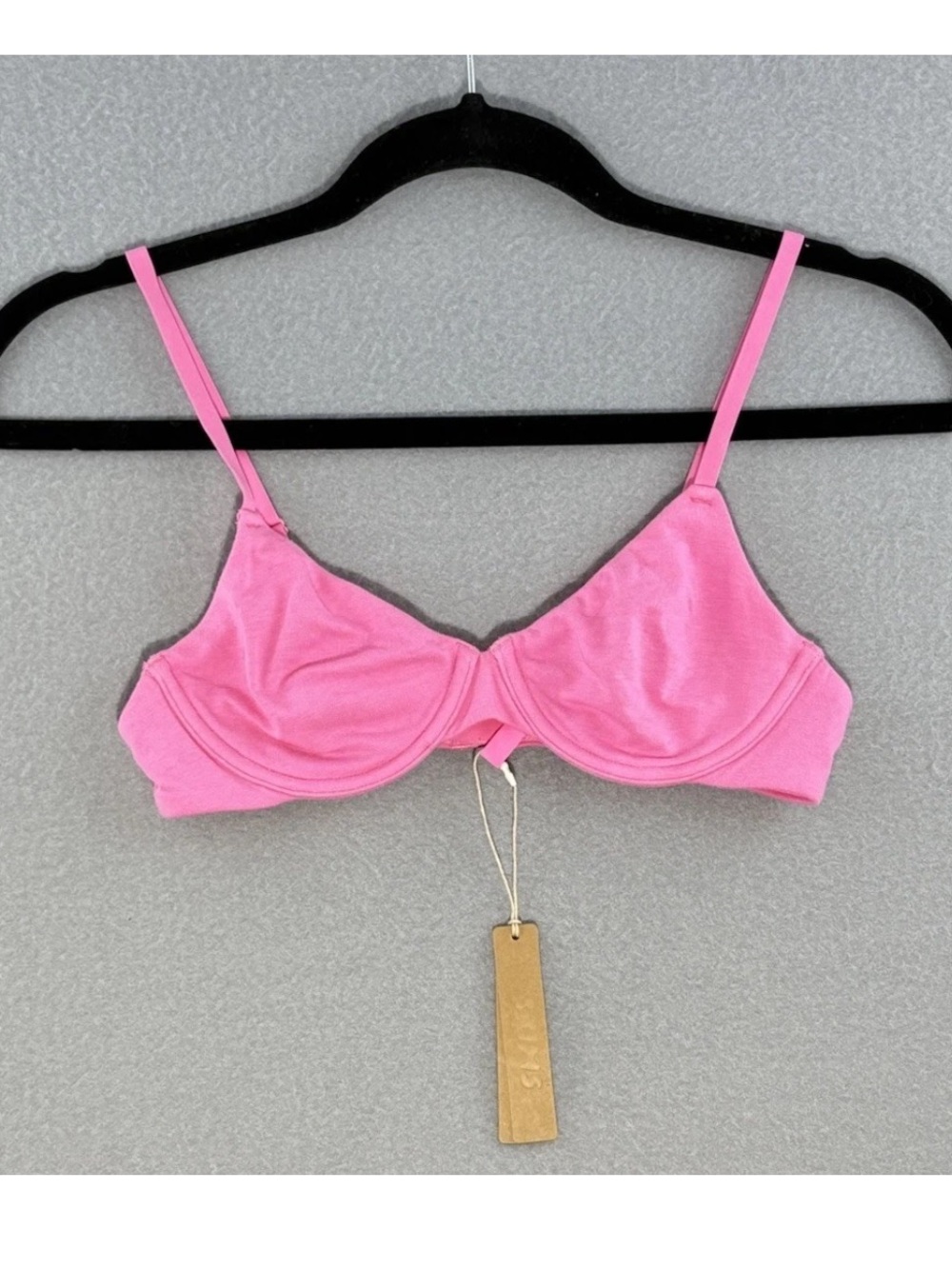 Skims Sugar Pink Cotton Jersey T-Shirt Bra 32A NWT